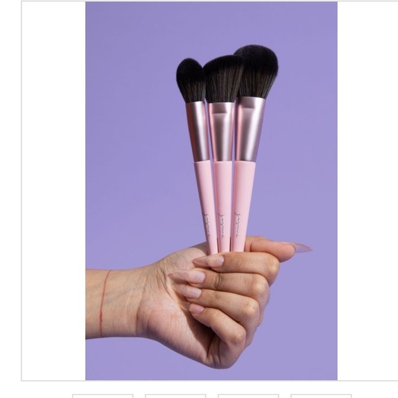 Jazmine Beauty Complexion Brush Trio Pink Handles New Unopened - Picture 1 of 6
